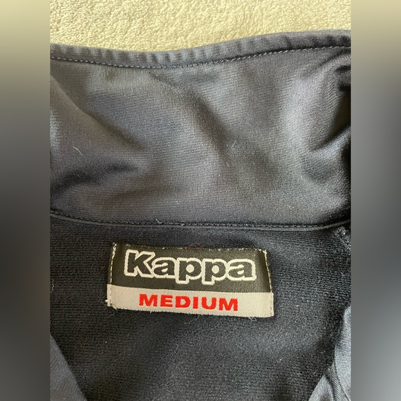 Kappa Track Jacket Men's Medium Navy Blue Full Zip Up Tape Stripe Retro - Picture 6 of 16